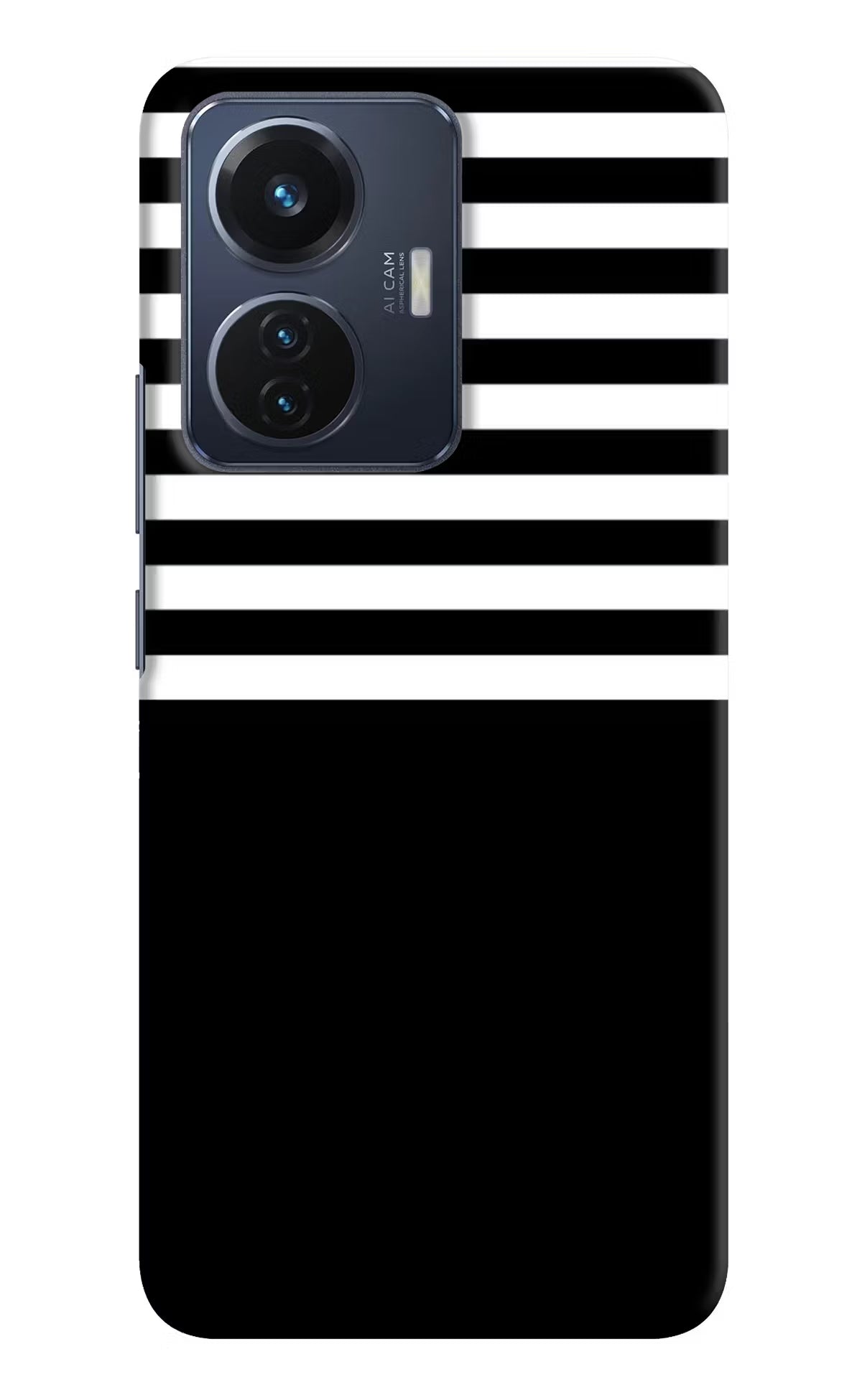 Black and White Print Vivo T1 44W Hard Case Back Cover by Casekaro