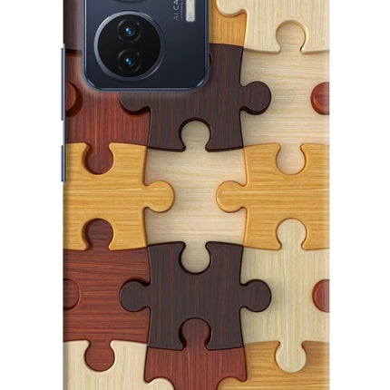 Wooden Puzzle Vivo T1 44W Hard Case Back Cover by Casekaro