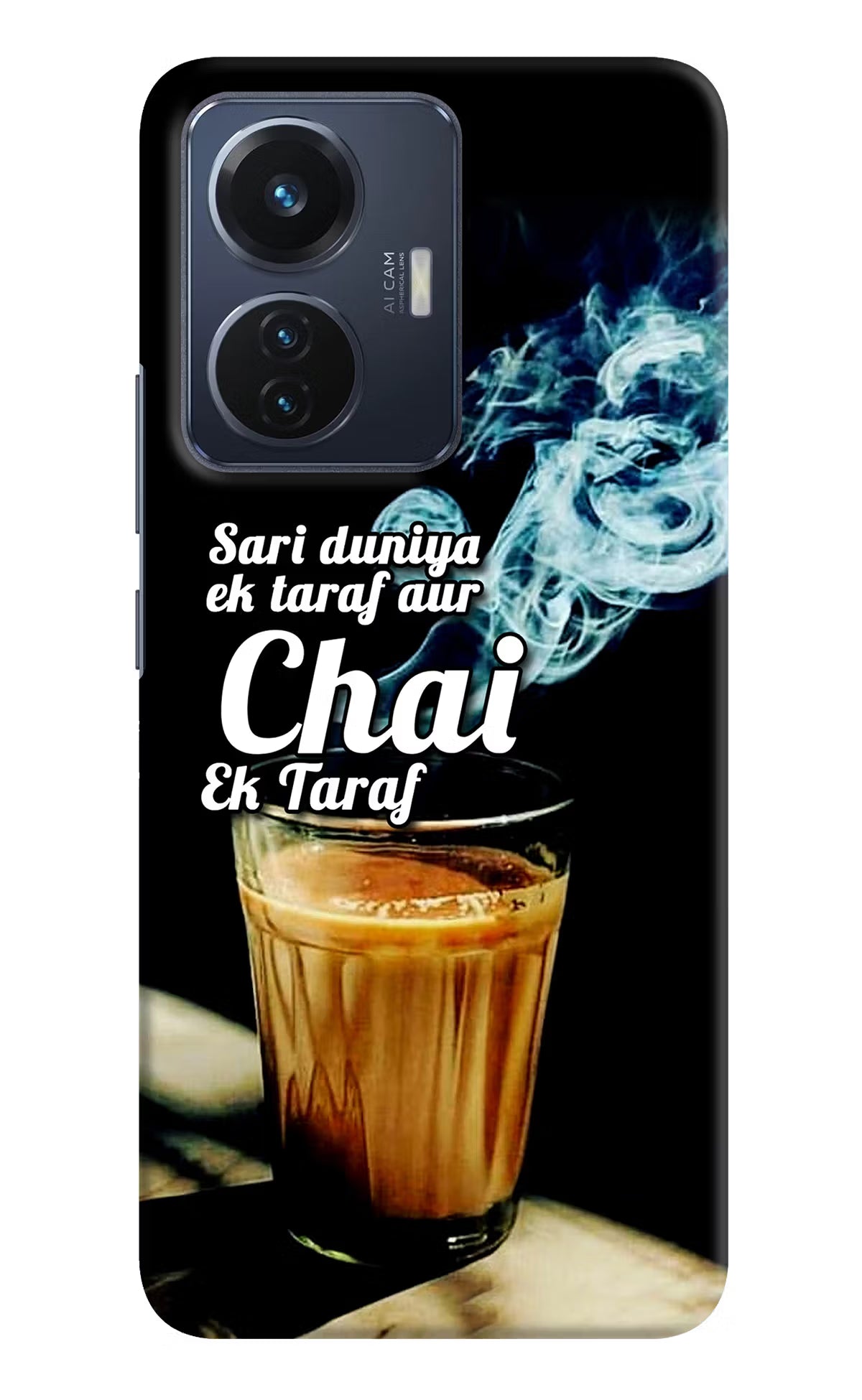 Chai Ek Taraf Quote Vivo T1 44W Hard Case Back Cover by Casekaro
