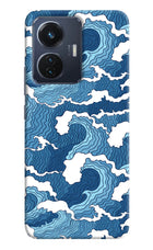 Blue Waves Vivo T1 44W Hard Case Back Cover by Casekaro