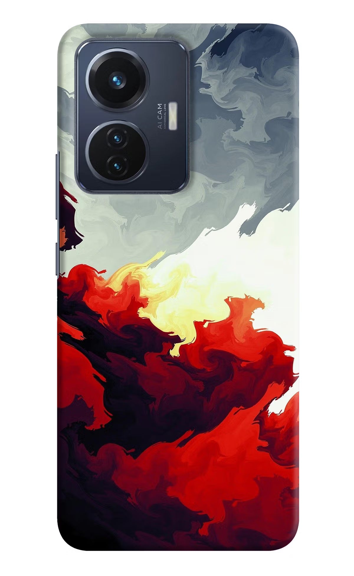 Fire Cloud Vivo T1 44W Hard Case Back Cover by Casekaro