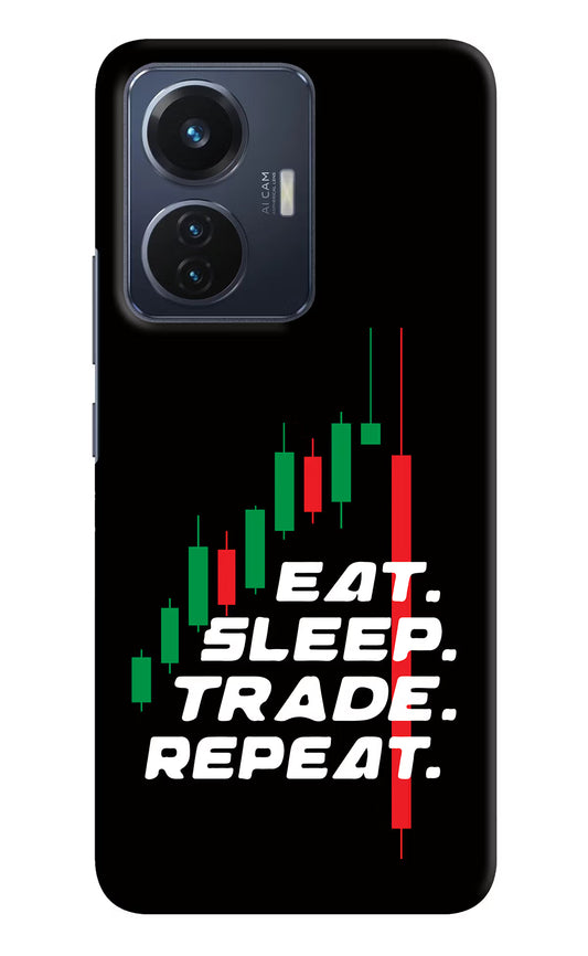 Eat Sleep Trade Repeat Vivo T1 44W Hard Case Back Cover by Casekaro