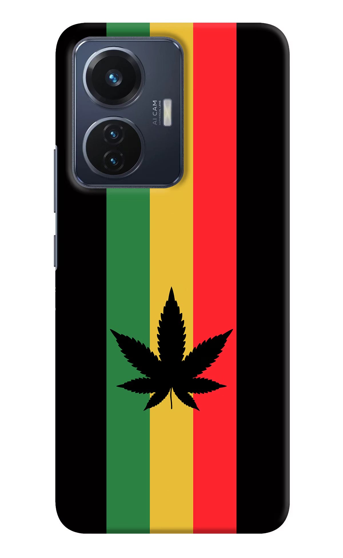 Weed Flag Vivo T1 44W Hard Case Back Cover by Casekaro