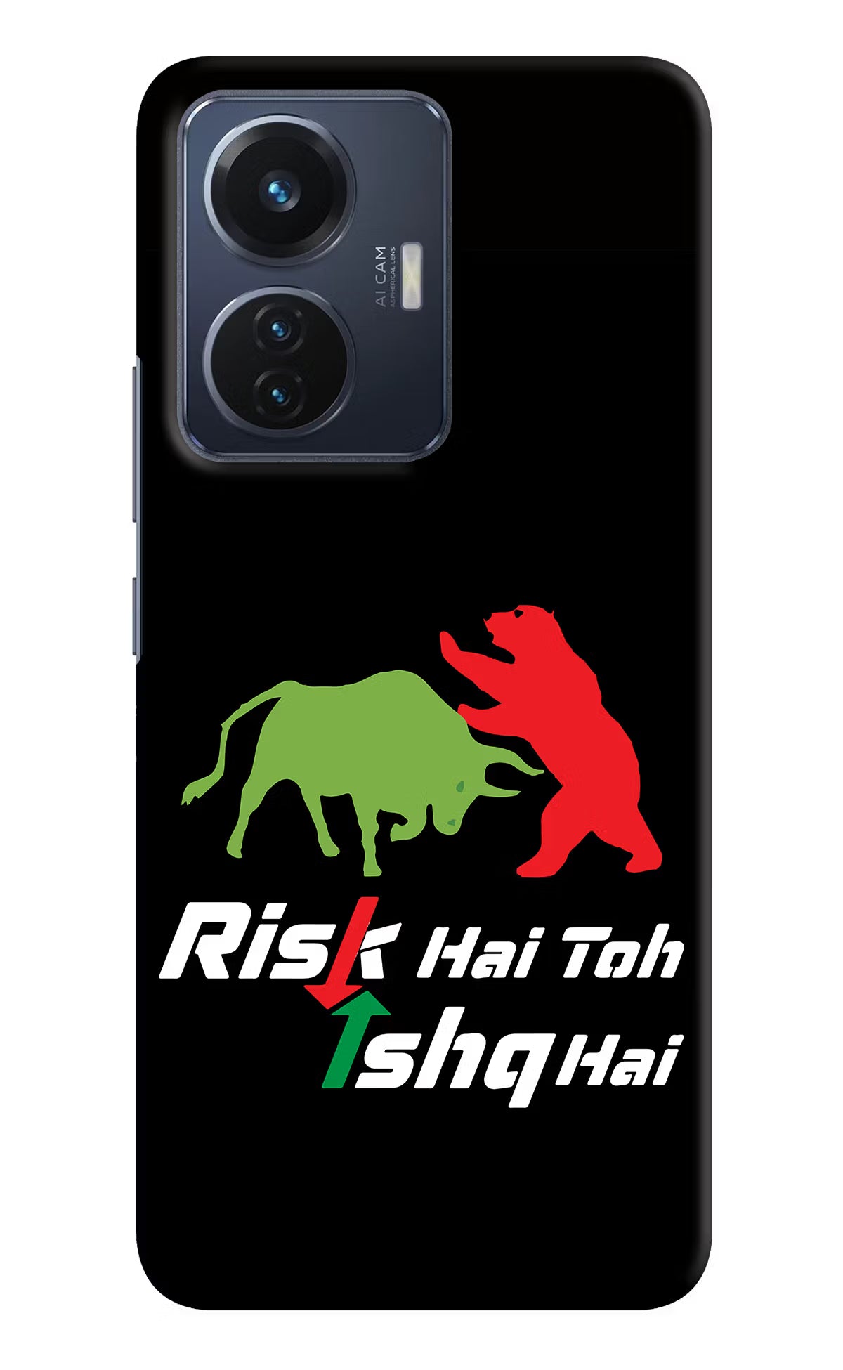 Risk Hai Toh Ishq Hai Vivo T1 44W Hard Case Back Cover by Casekaro