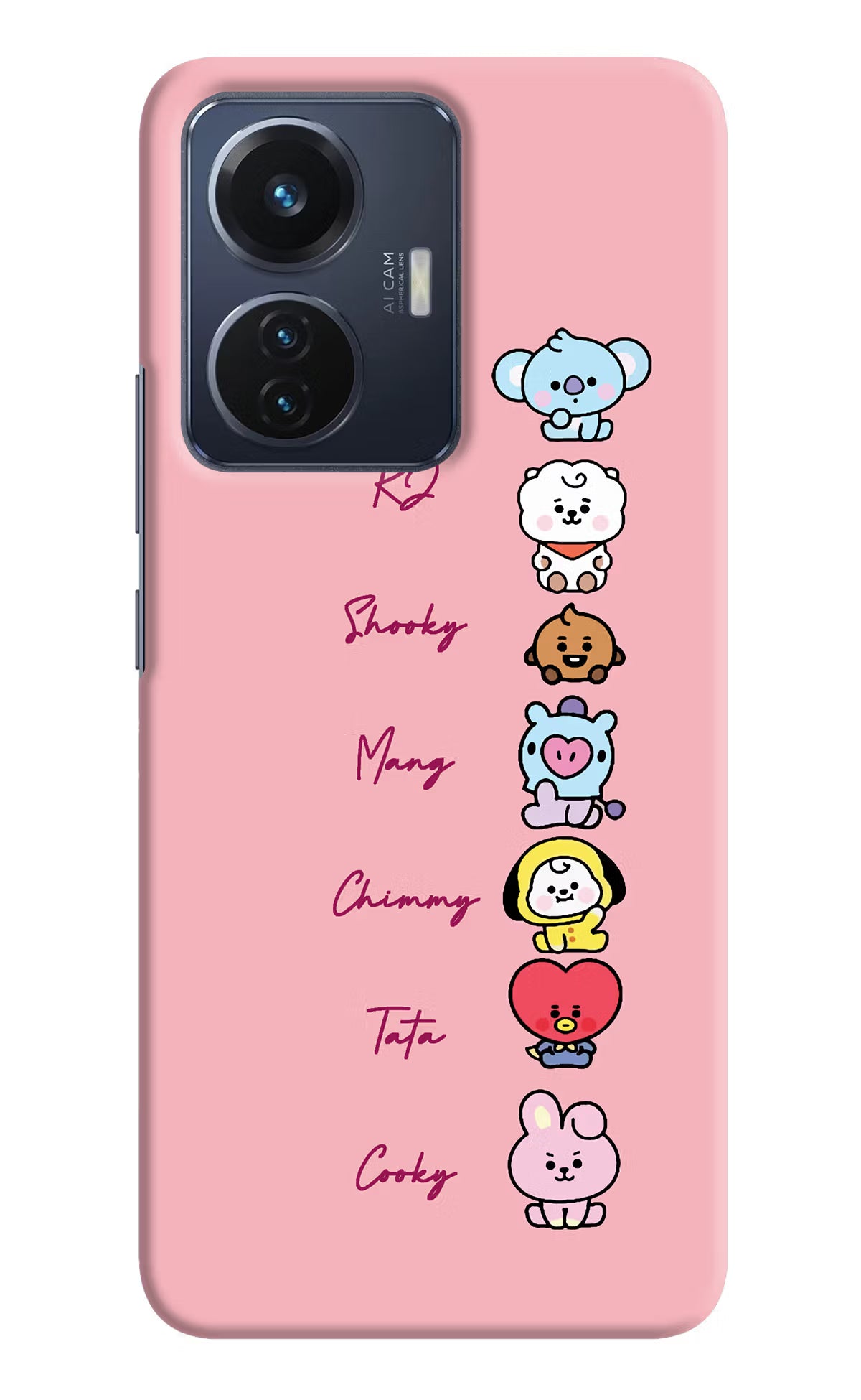 BTS names Vivo T1 44W Hard Case Back Cover by Casekaro