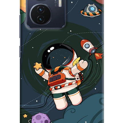Cartoon Astronaut Vivo T1 44W Hard Case Back Cover by Casekaro