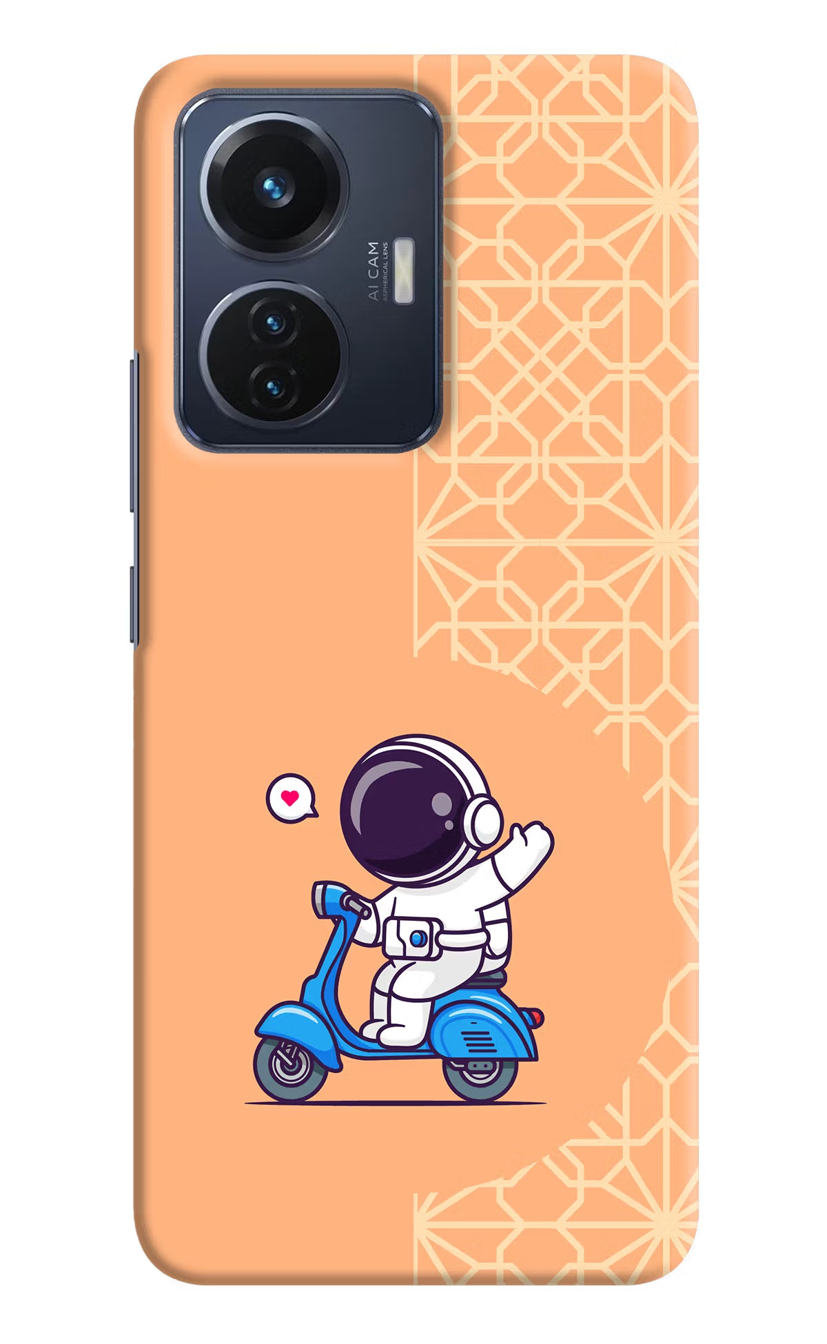 Cute Astronaut Riding Vivo T1 44W Hard Case Back Cover by Casekaro
