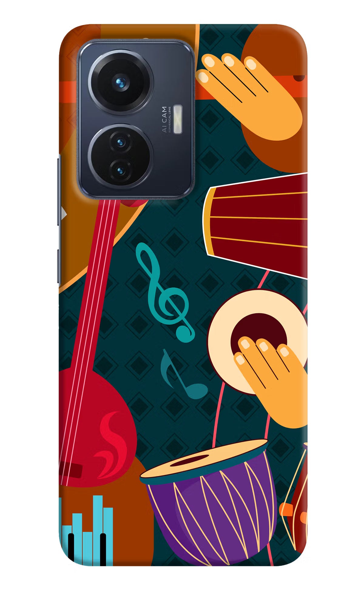 Music Instrument Vivo T1 44W Hard Case Back Cover by Casekaro