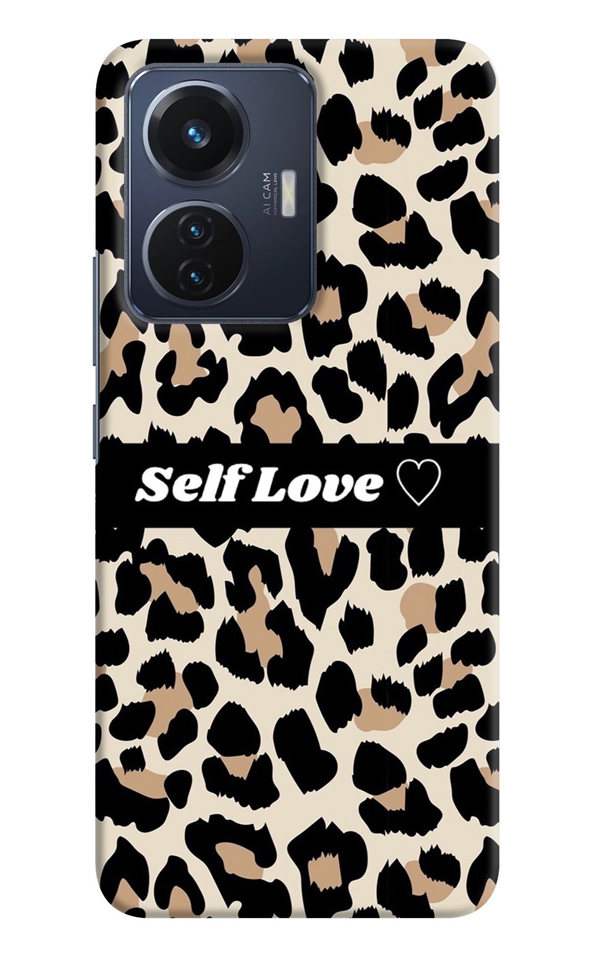 Leopard Print Self Love Vivo T1 44W Back Cover