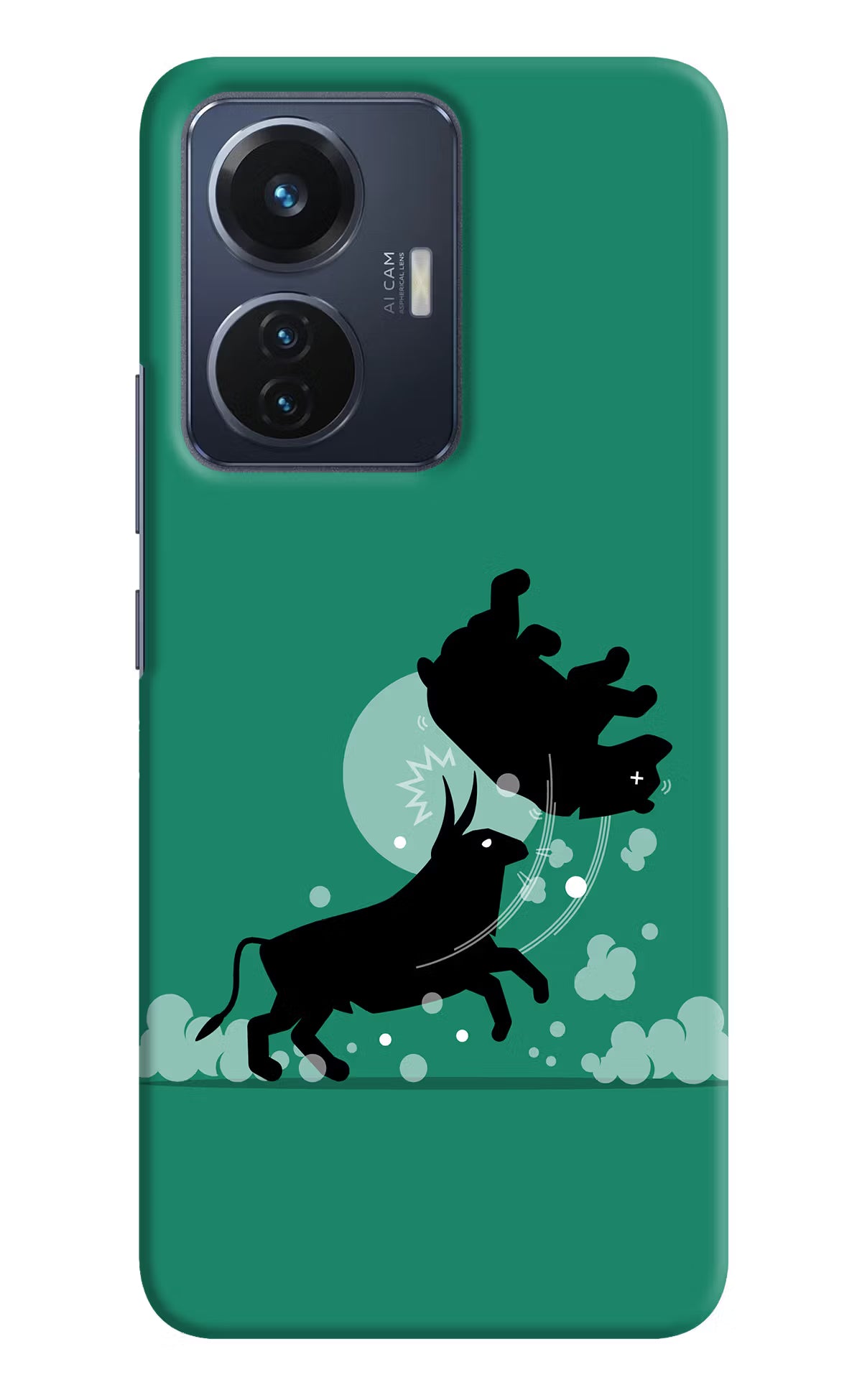 Bull Conqueror Vivo T1 44W Hard Case Back Cover by Casekaro