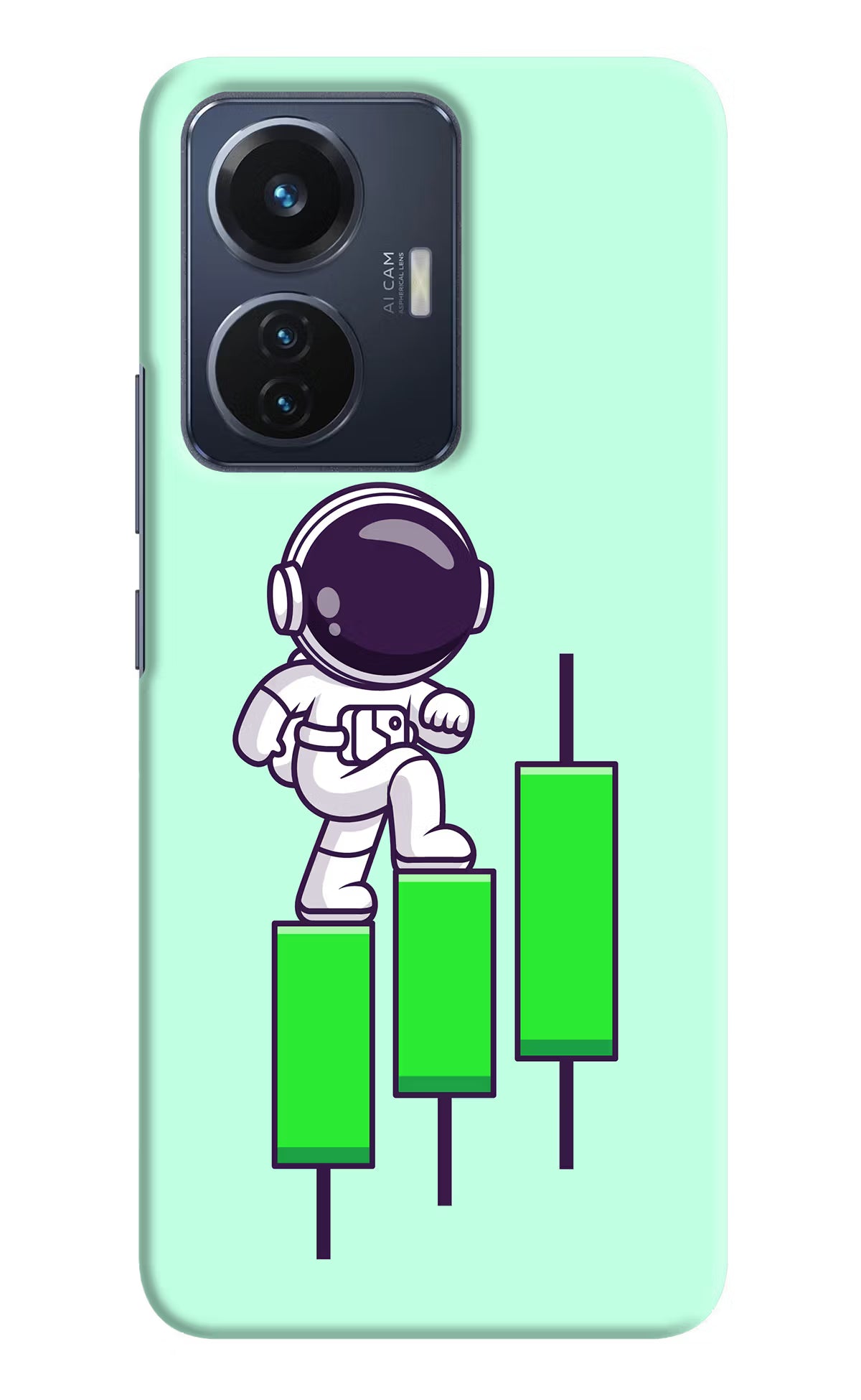 Astronaut Trader Vivo T1 44W Hard Case Back Cover by Casekaro