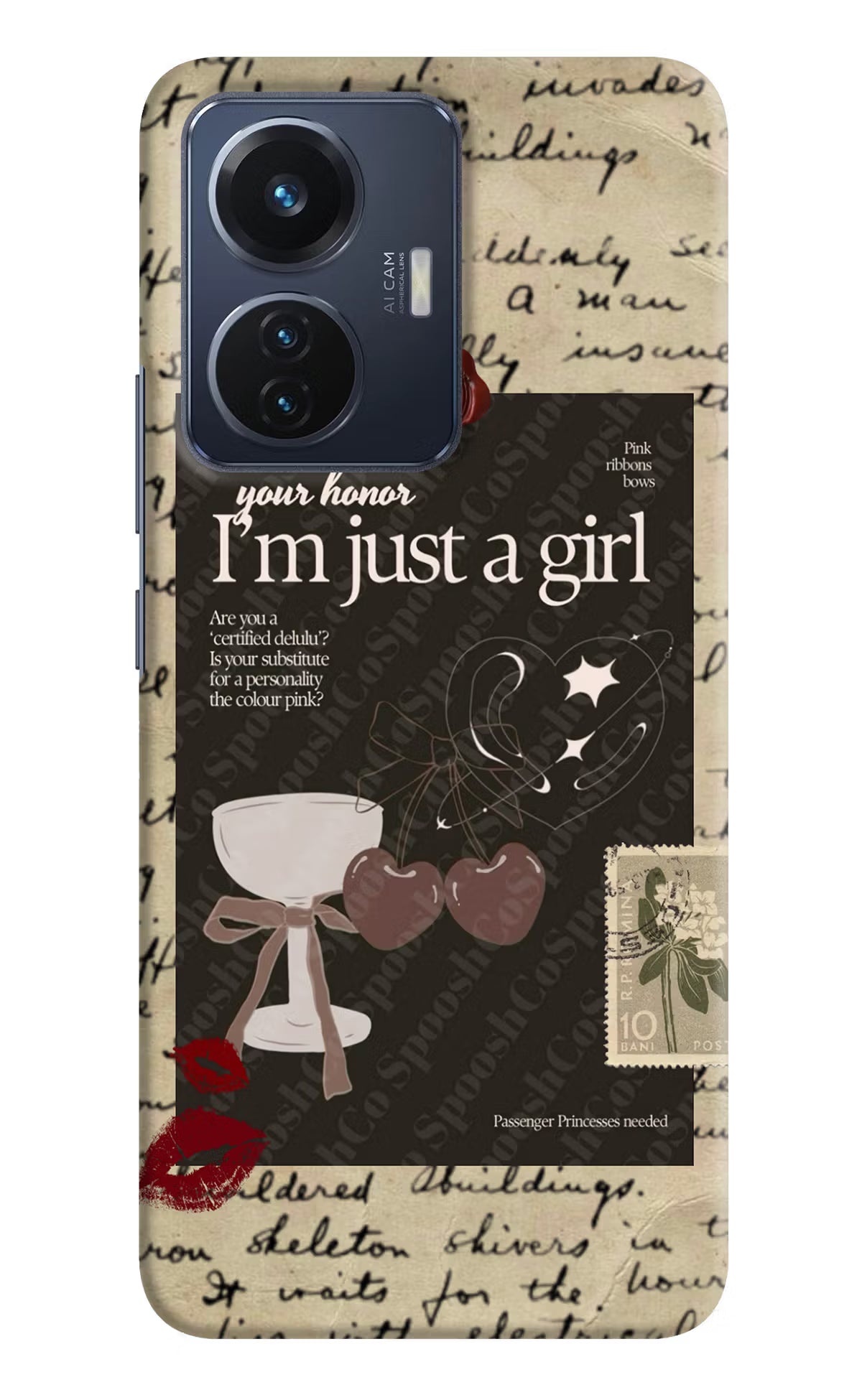 I am just a girl Vivo T1 44W Hard Case Back Cover by Casekaro