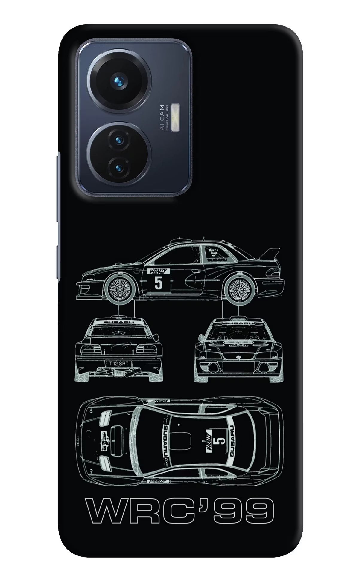 WRC'99 Vivo T1 44W Hard Case Back Cover by Casekaro