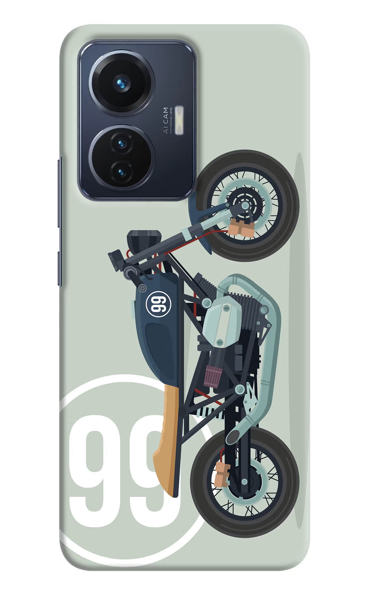 Classic Cafe Racer 99 Vivo T1 44W Hard Case Back Cover by Casekaro