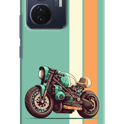 Striped Moto Drift Vivo T1 44W Hard Case Back Cover by Casekaro