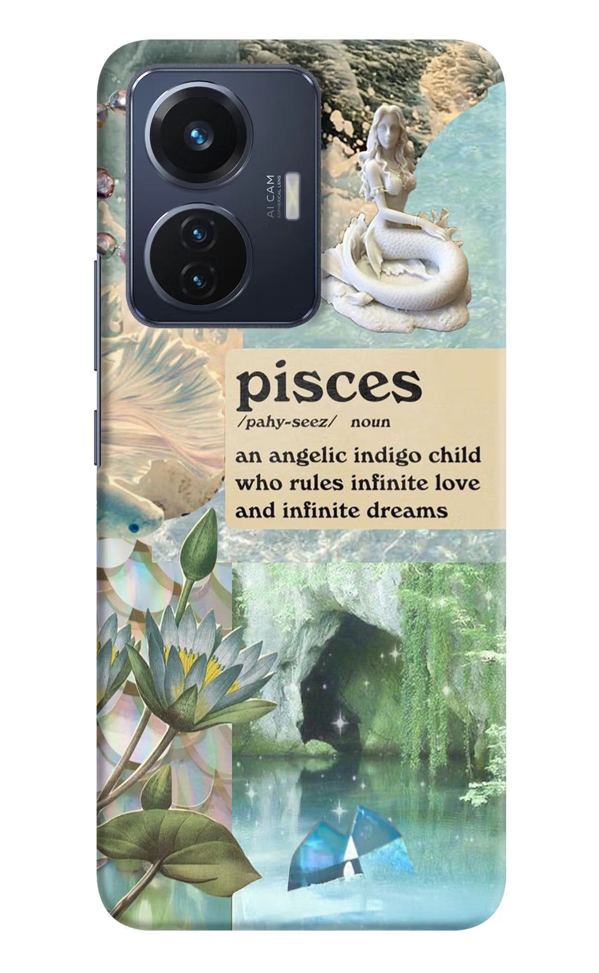 Pisces Zodiac Vivo T1 44W Hard Case Back Cover by Casekaro