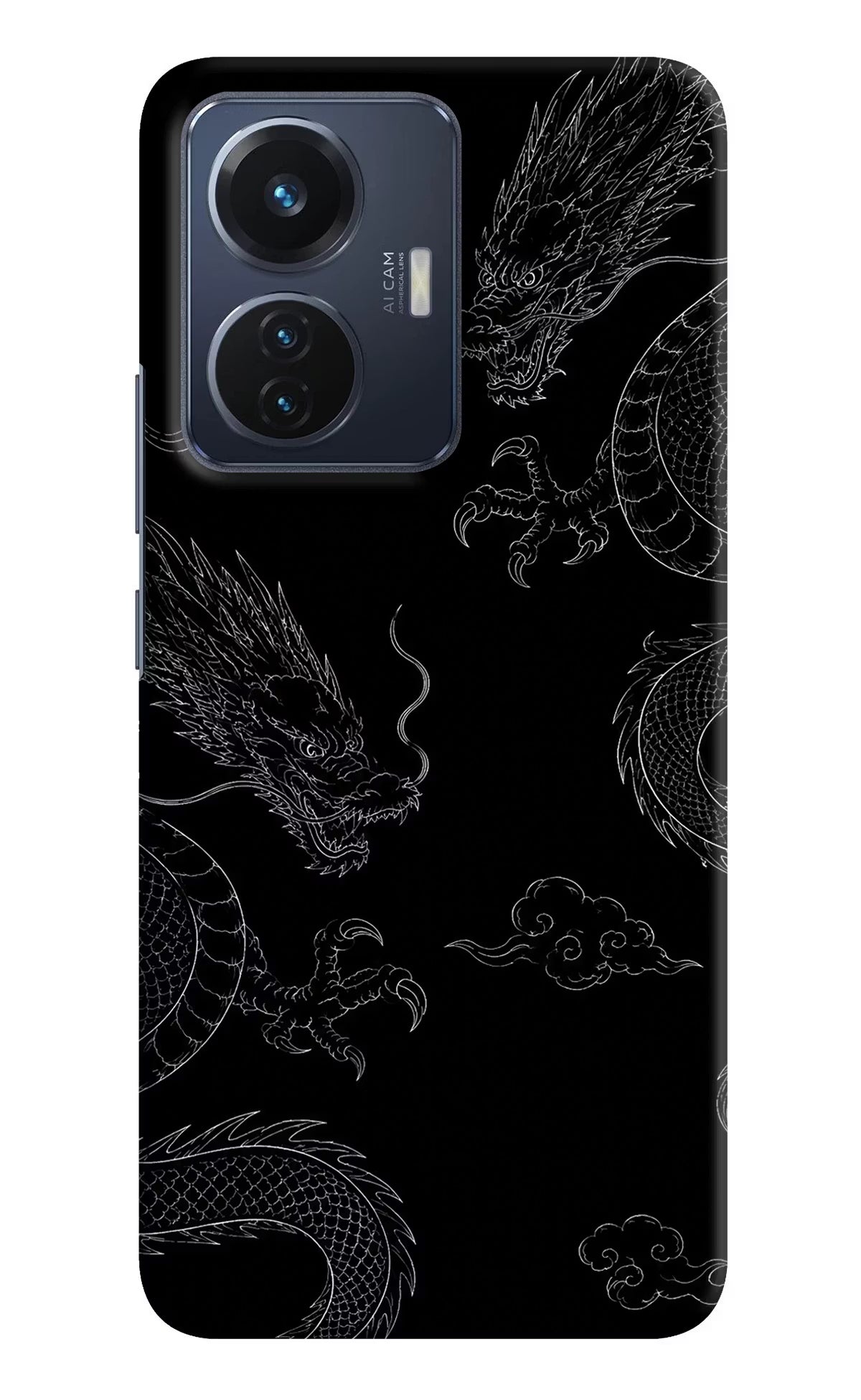 Twin Dragons Vivo T1 44W Hard Case Back Cover by Casekaro