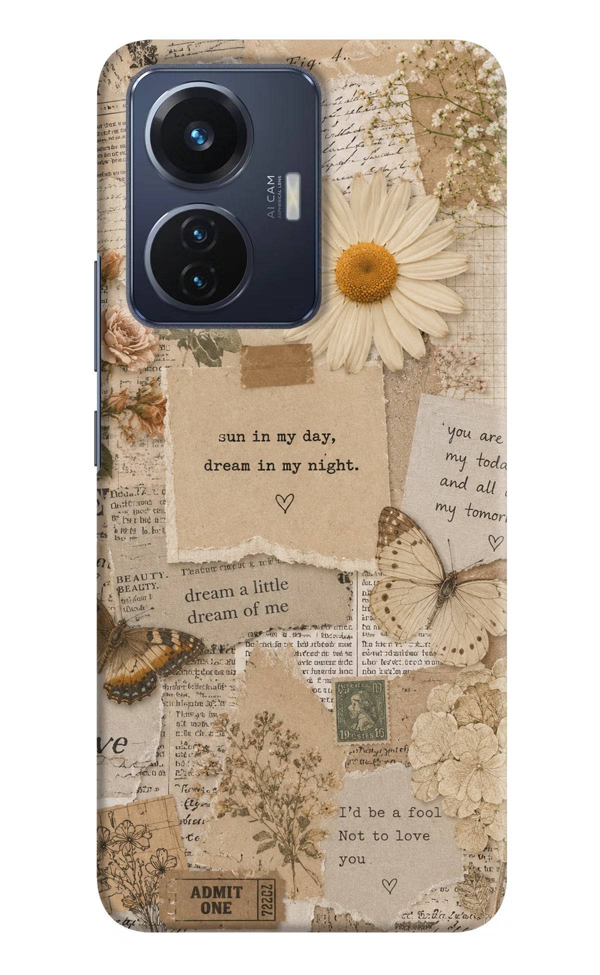 Vintage case Vivo T1 44W Back Cover