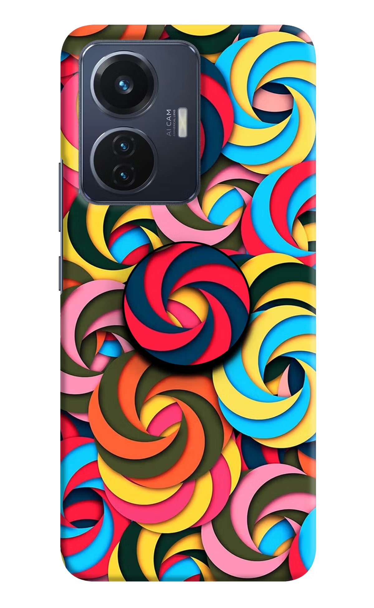 Spiral Pattern Vivo T1 44W Pop Case by Casekaro