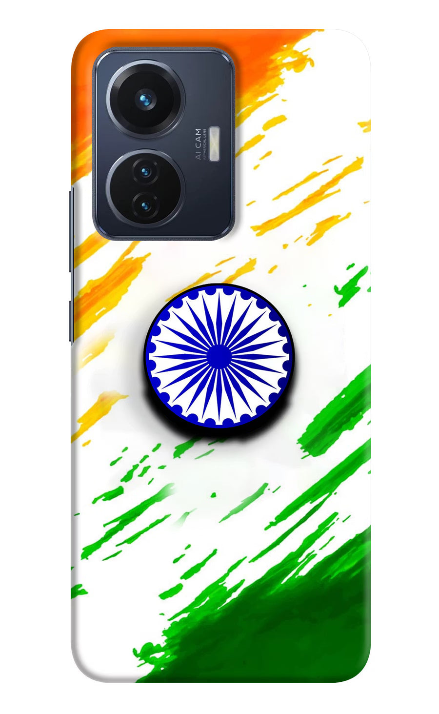 Indian Flag Ashoka Chakra Vivo T1 44W Pop Case, Hard case