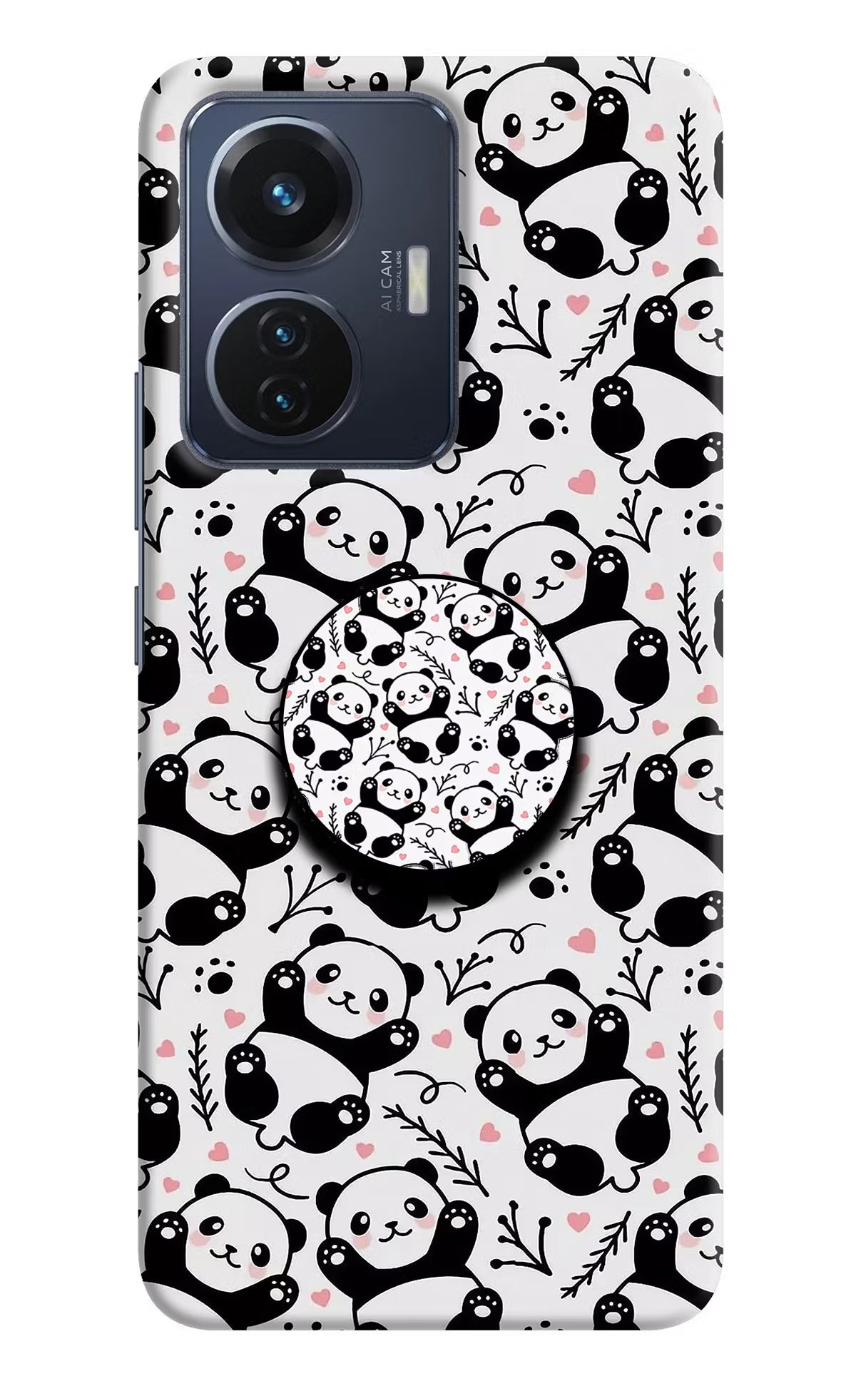 Cute Panda Vivo T1 44W Pop Case by Casekaro