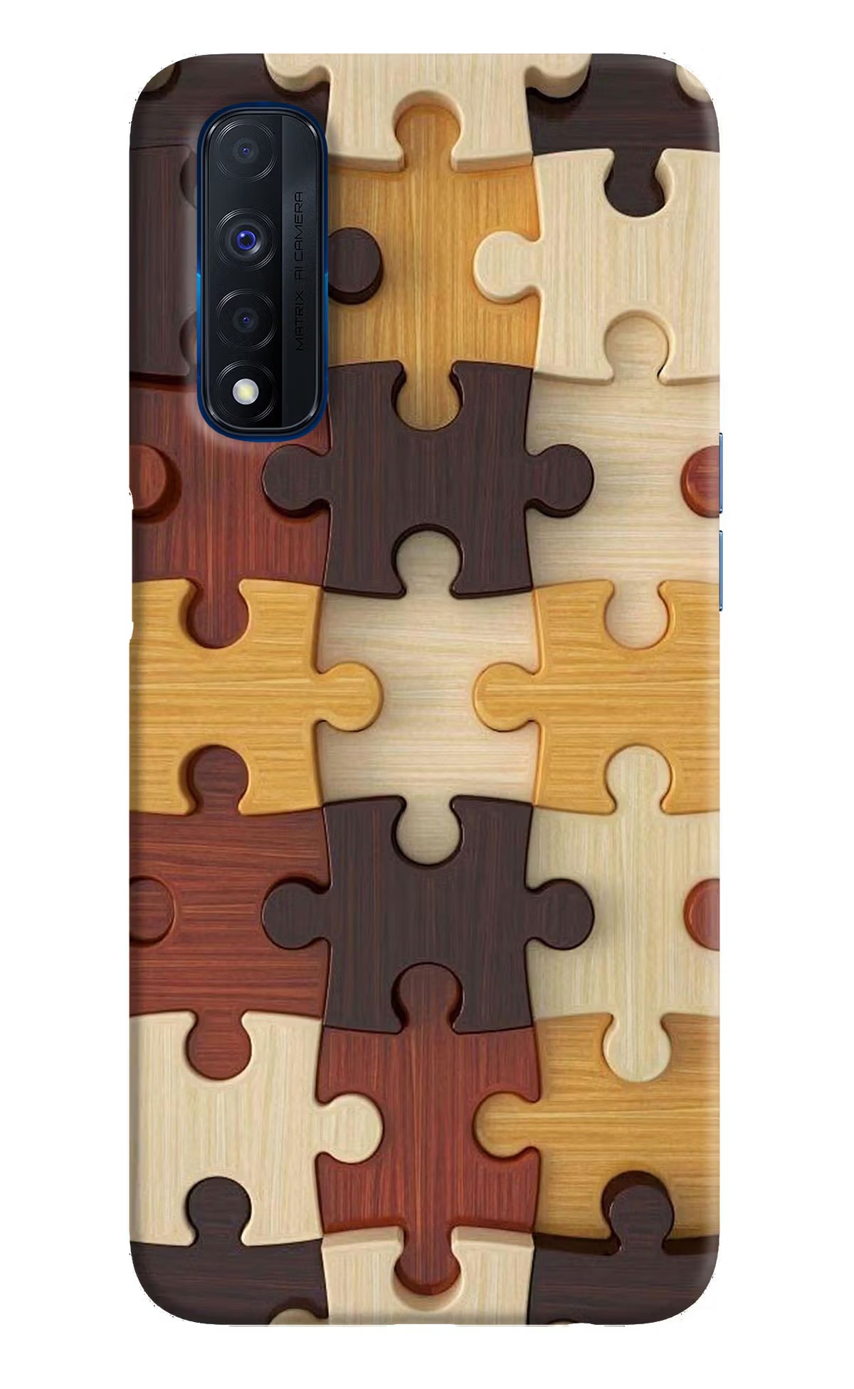 Wooden Puzzle Realme Narzo 30 4G Back Cover