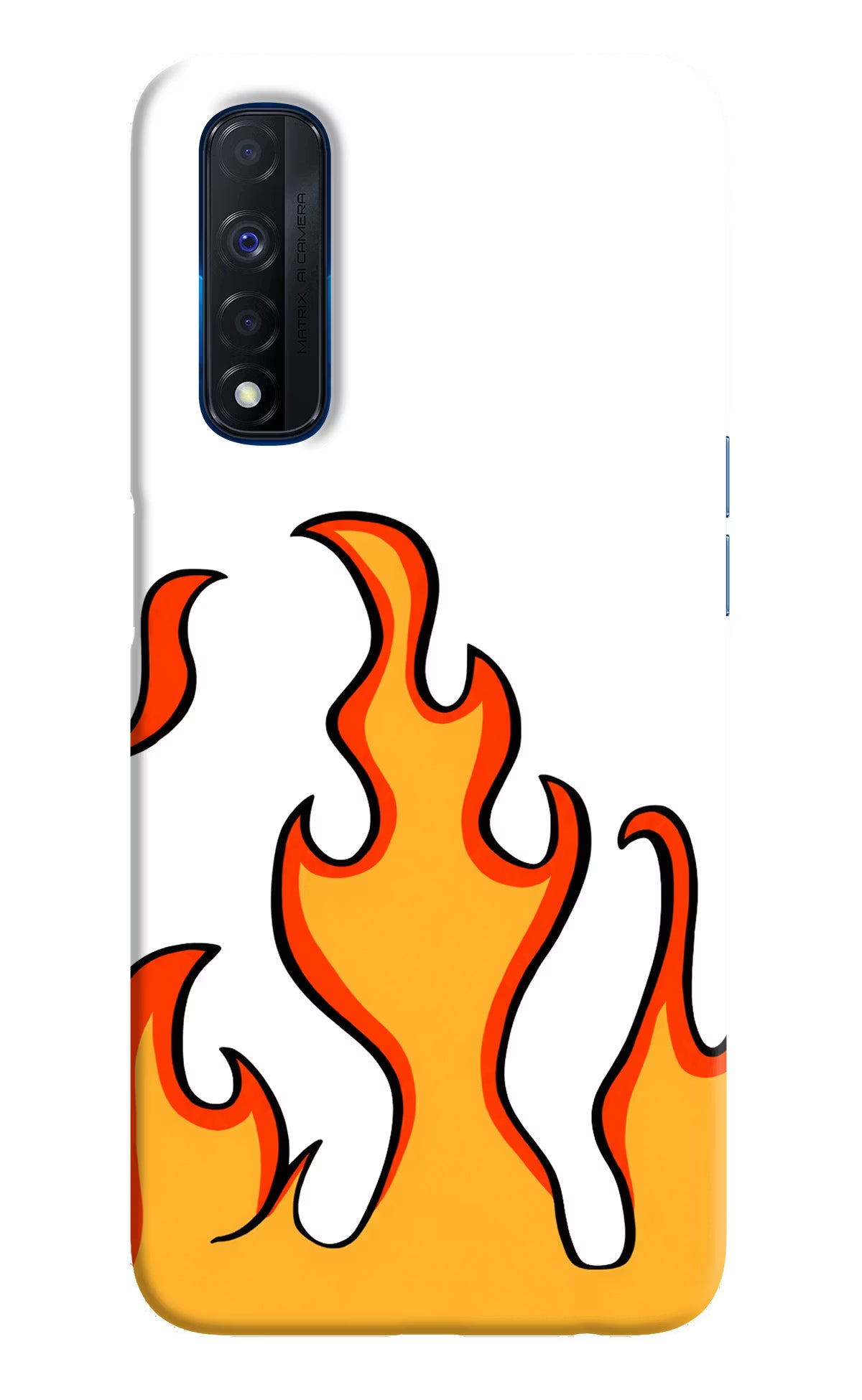 Fired Up – White Realme Narzo 30 4G Hard Case Back Cover by Casekaro