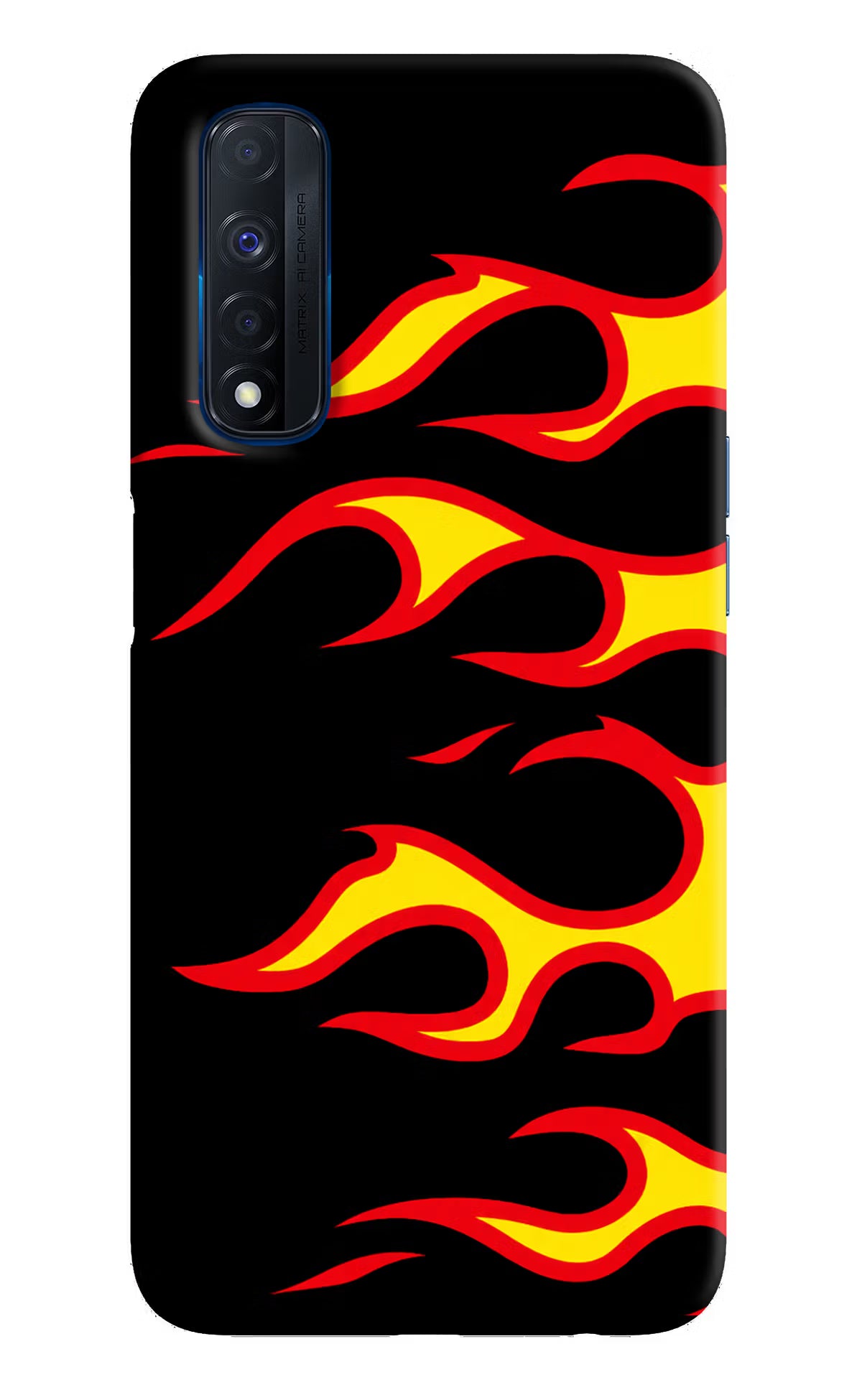 Side Sweep Flames Realme Narzo 30 4G Hard Case Back Cover by Casekaro