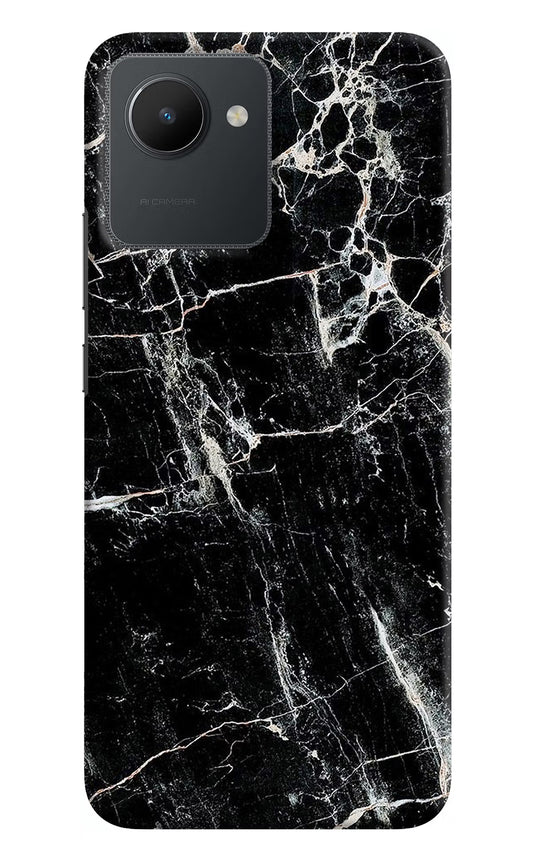 Black Marble Texture Realme C30 Hard Case Back Cover by Casekaro