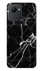 Black Marble Pattern Realme C30 Hard Case Back Cover by Casekaro