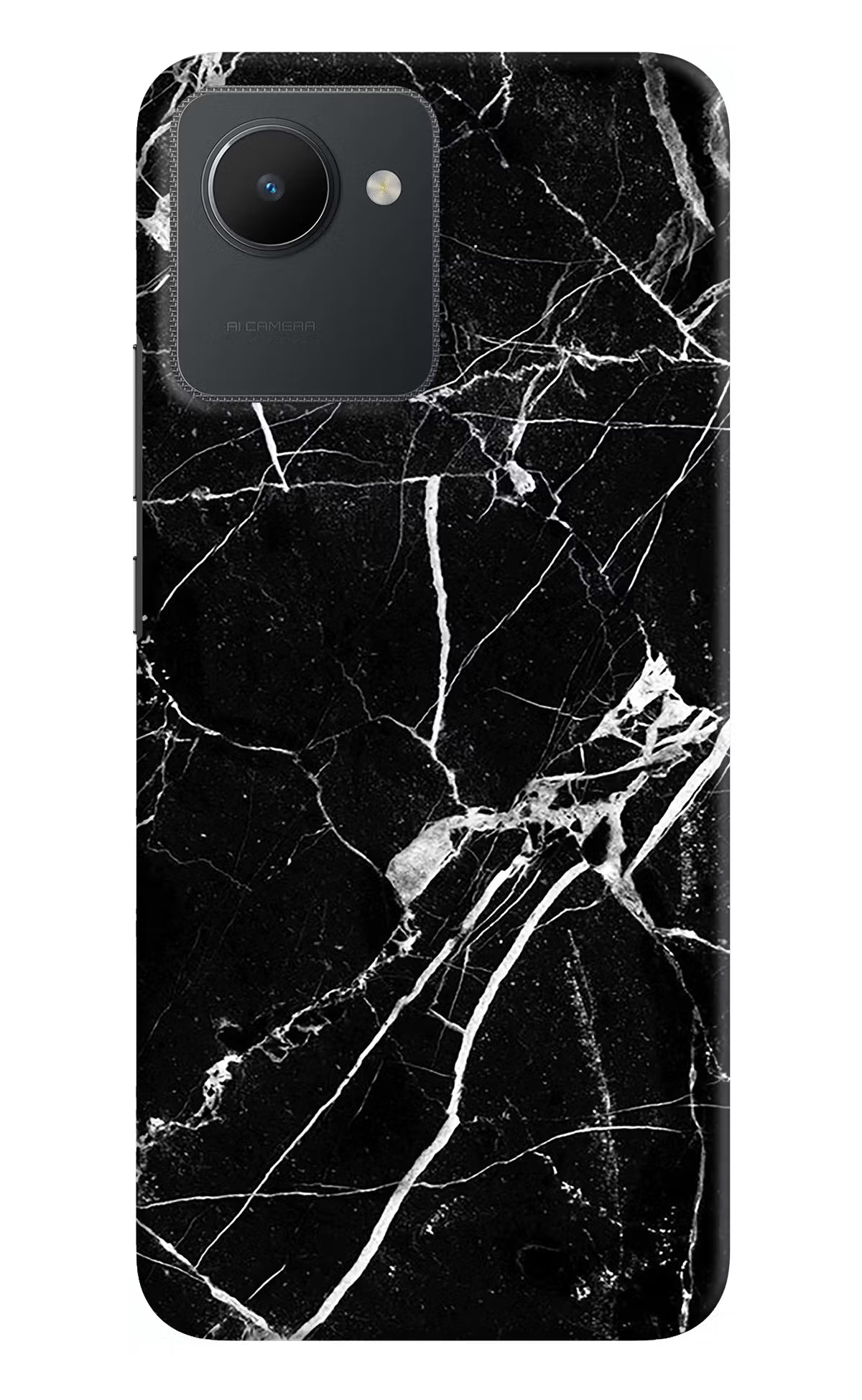 Black Marble Pattern Realme C30 Hard Case Back Cover by Casekaro