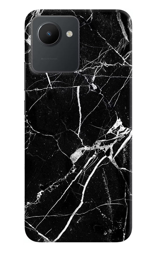 Black Marble Pattern Realme C30 Hard Case Back Cover by Casekaro