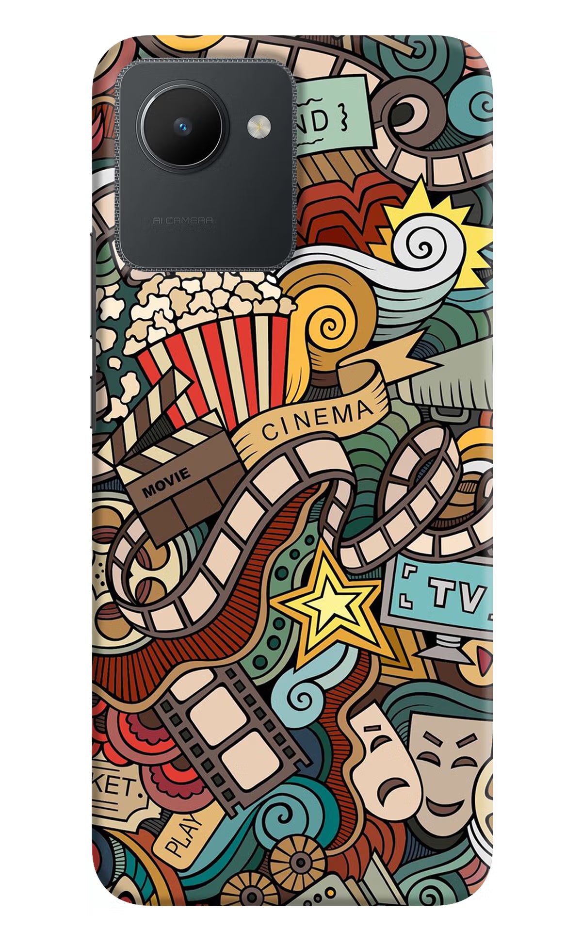 Cinema Abstract Realme C30 Hard Case Back Cover by Casekaro
