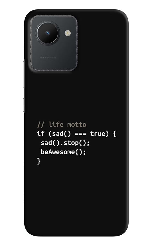 Life Motto Code Realme C30 Hard Case Back Cover by Casekaro
