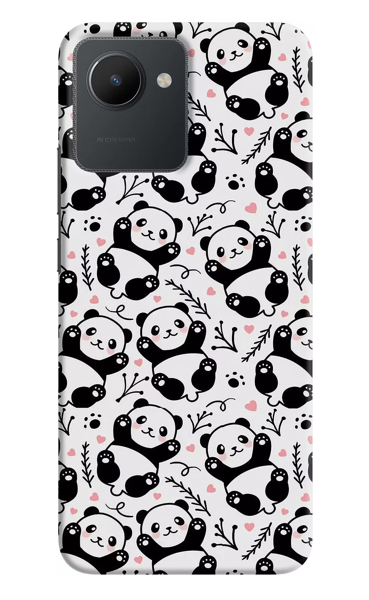 Cute Panda Realme C30 Hard Case Back Cover by Casekaro