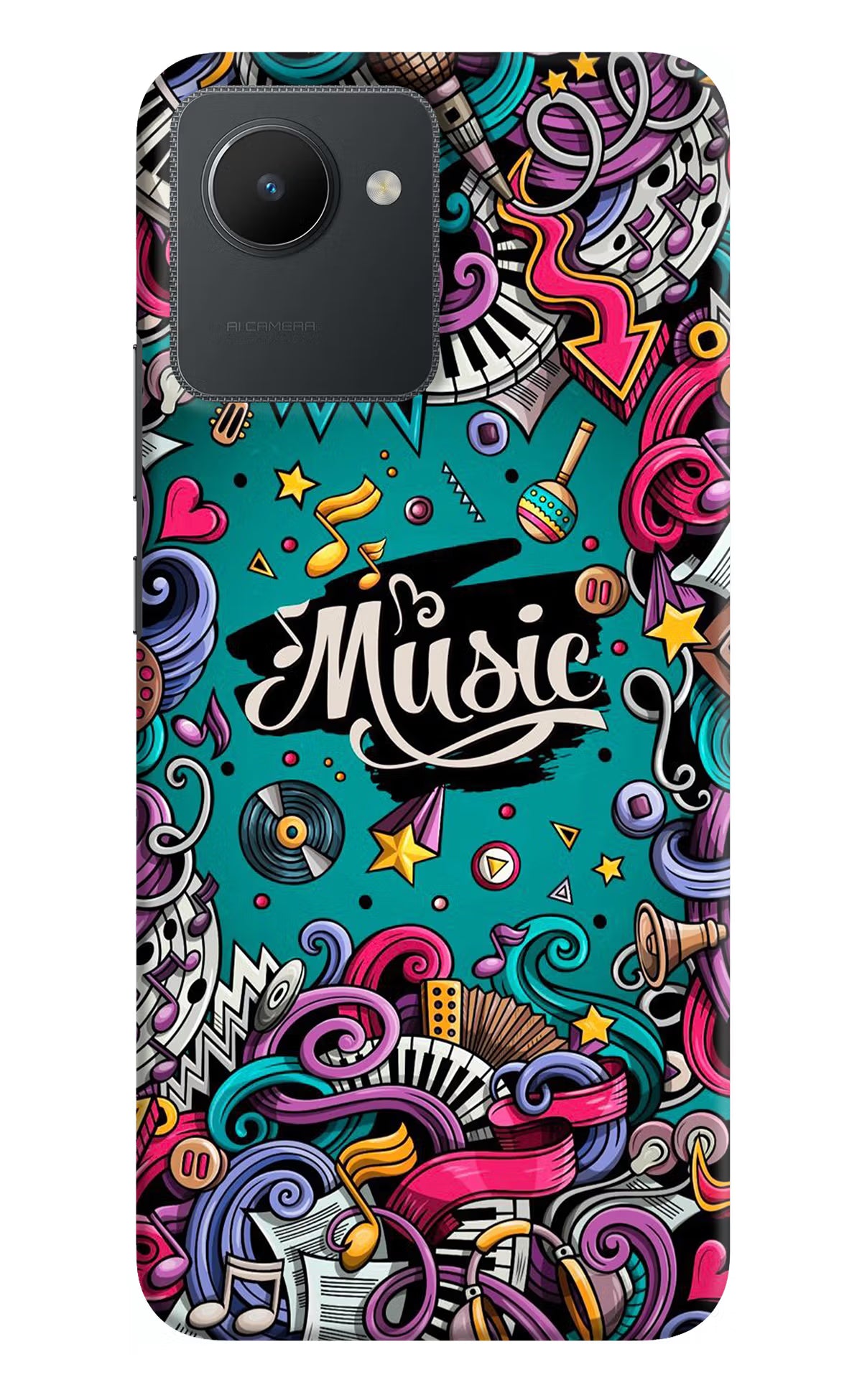 Music Graffiti Realme C30 Hard Case Back Cover by Casekaro