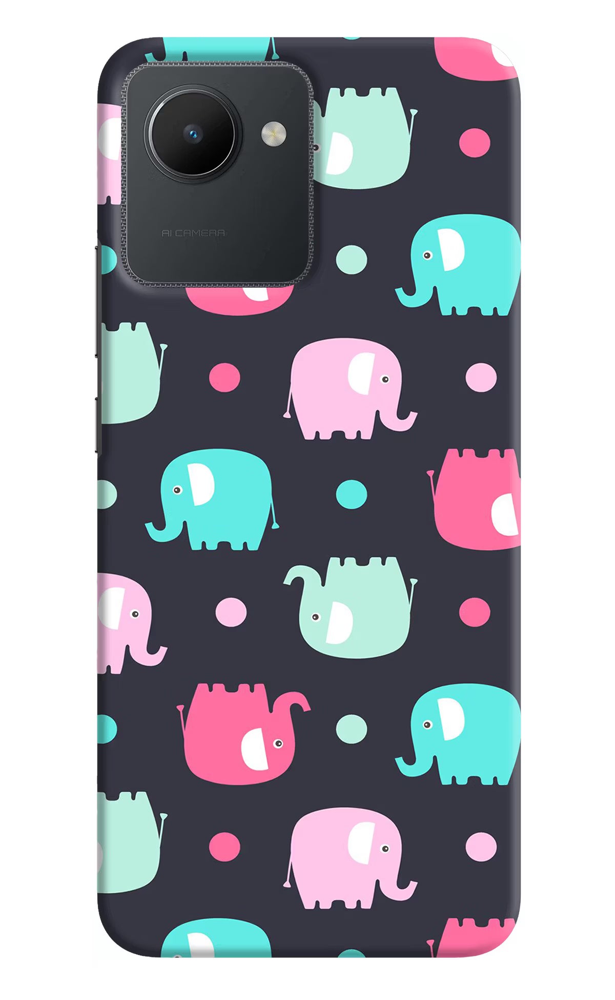 Elephants Realme C30 Hard Case Back Cover by Casekaro