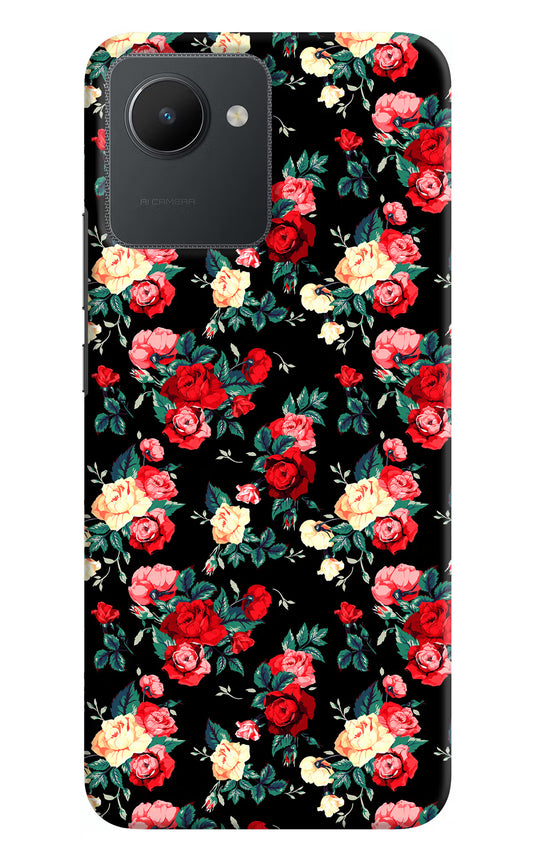 Rose Pattern Realme C30 Hard Case Back Cover by Casekaro
