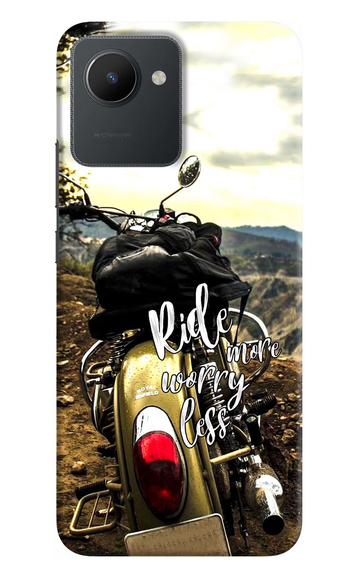 Ride More Worry Less Realme C30 Hard Case Back Cover by Casekaro