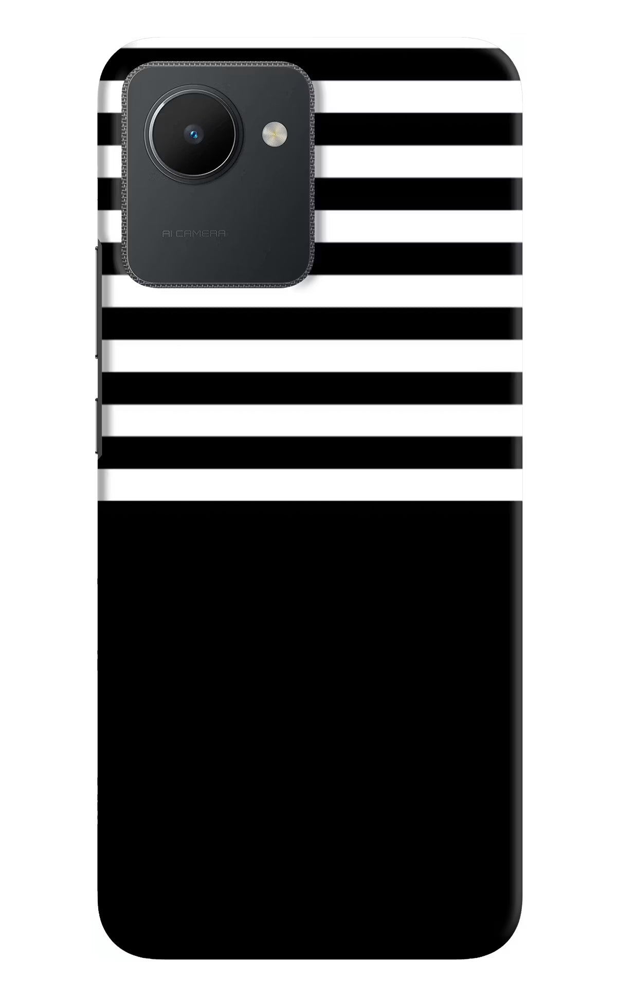 Black and White Print Realme C30 Hard Case Back Cover by Casekaro