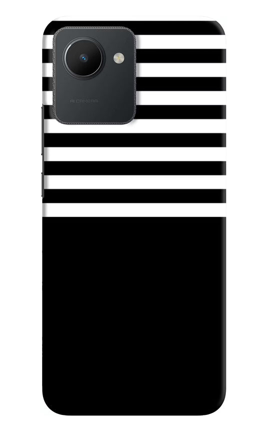 Black and White Print Realme C30 Hard Case Back Cover by Casekaro