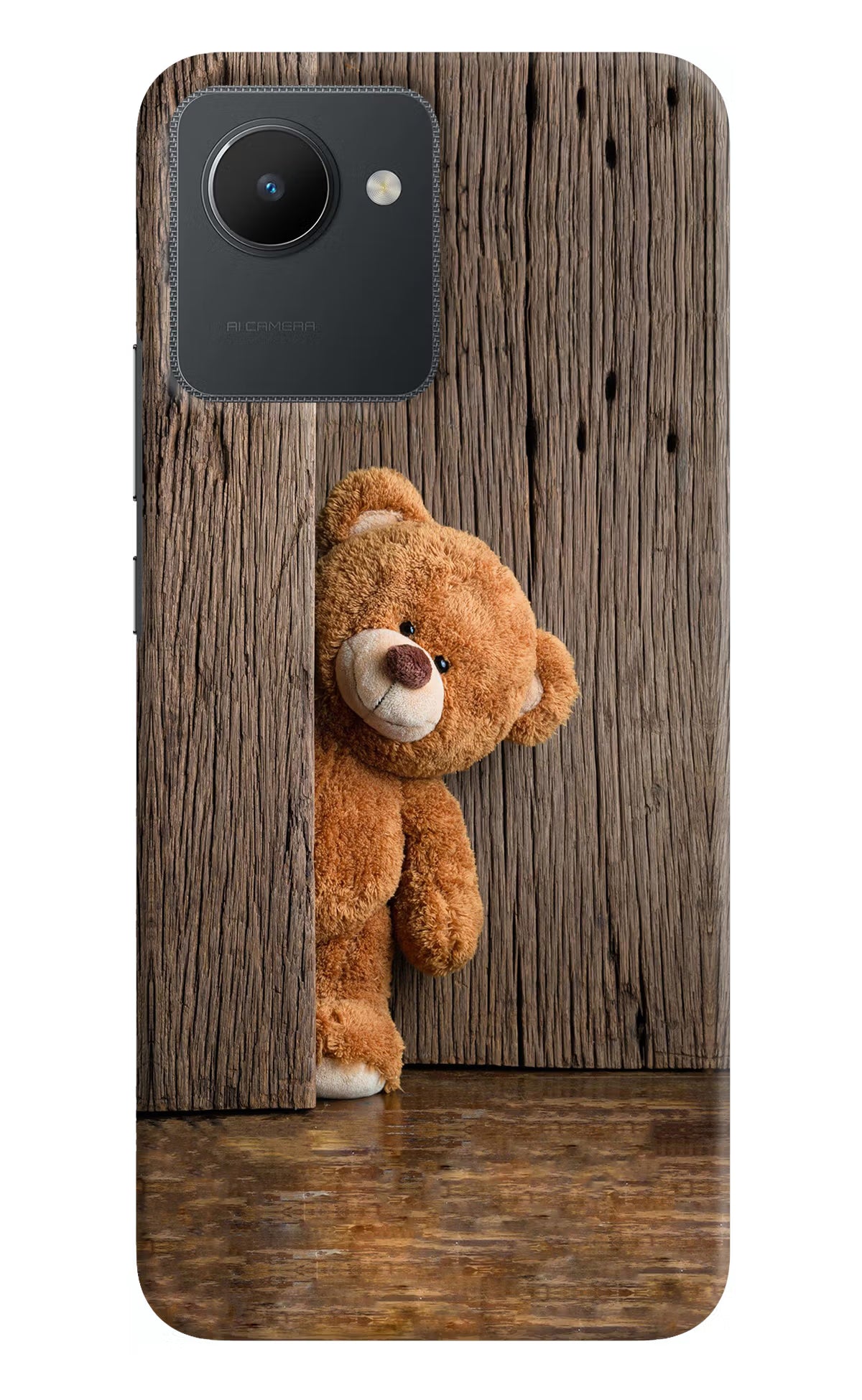 Teddy Wooden Realme C30 Hard Case Back Cover by Casekaro
