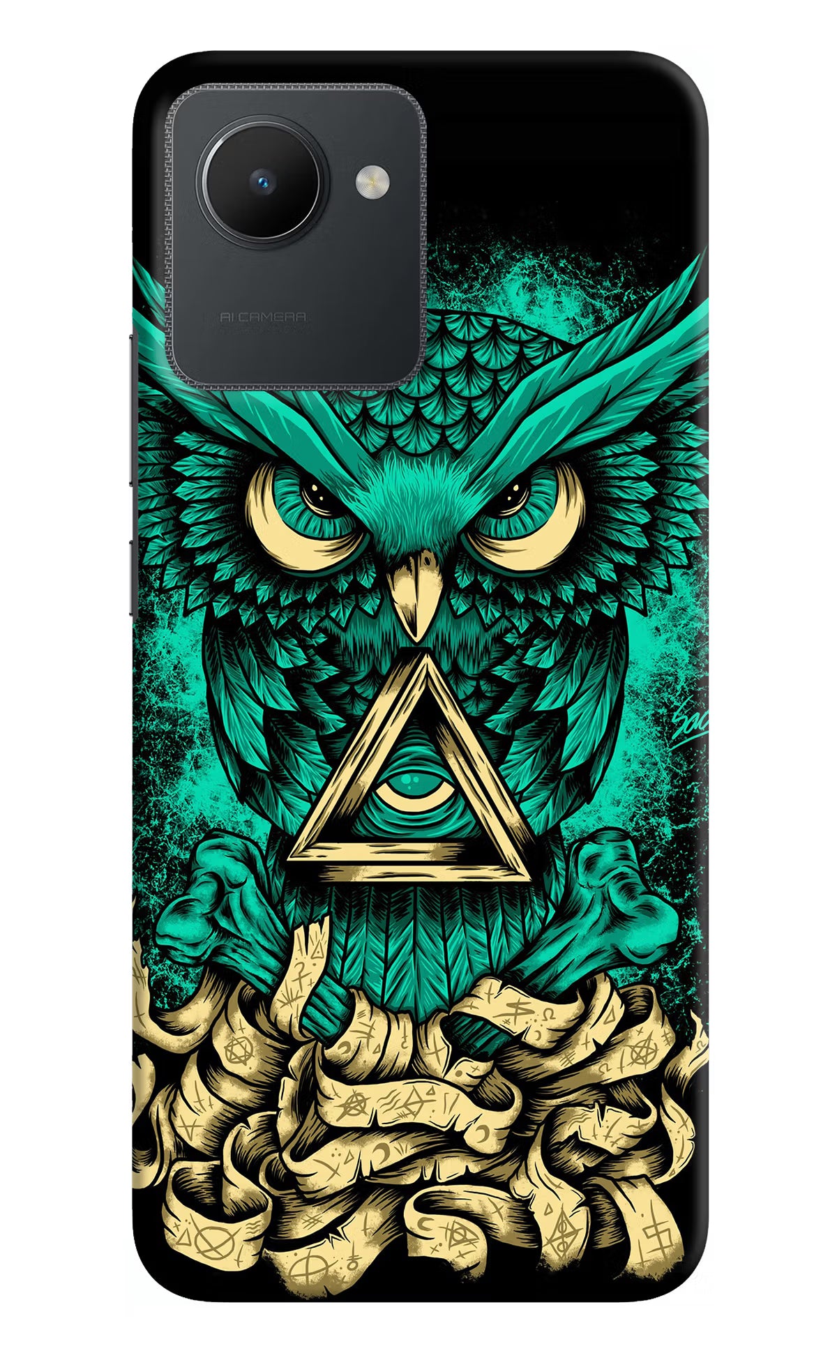 Green Owl Realme C30 Hard Case Back Cover by Casekaro
