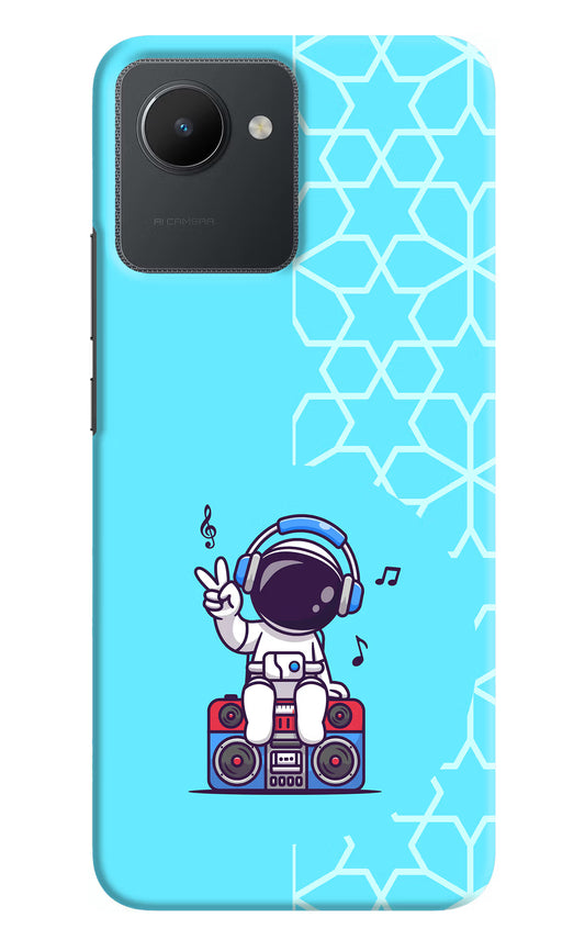 Cute Astronaut Chilling Realme C30 Hard Case Back Cover by Casekaro