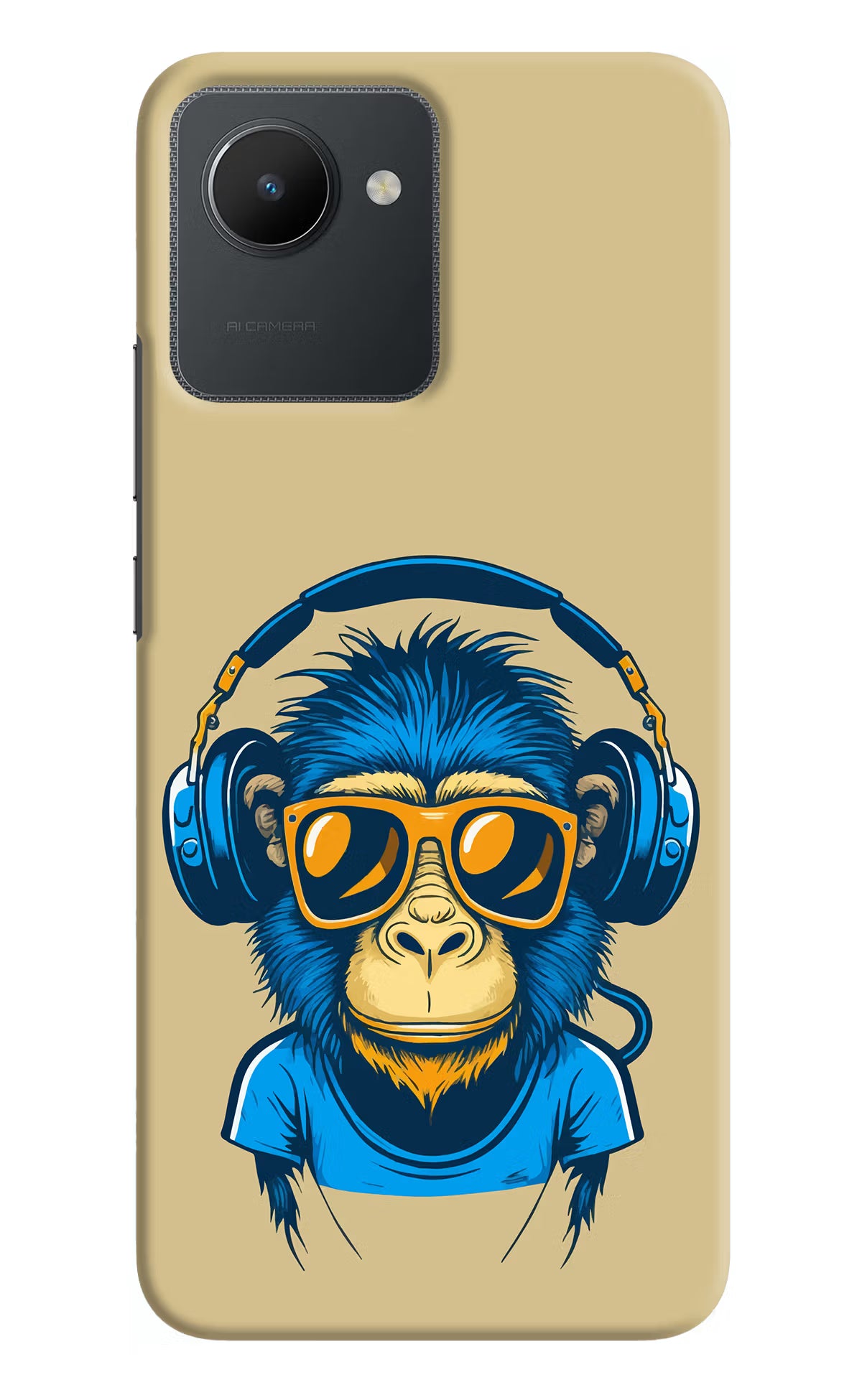Monkey Headphone Realme C30 Hard Case Back Cover by Casekaro