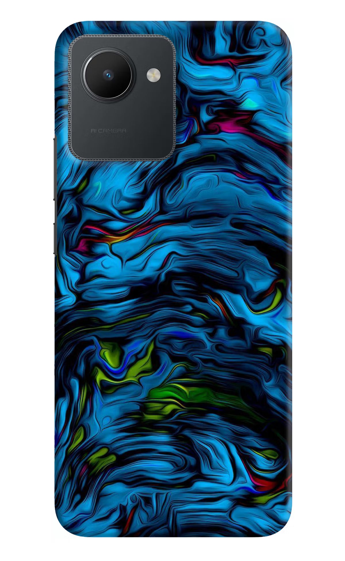Dark Blue Abstract Realme C30 Hard Case Back Cover by Casekaro