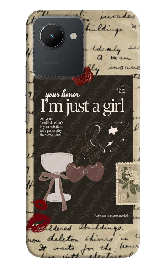 I am just a girl Realme C30 Hard Case Back Cover by Casekaro