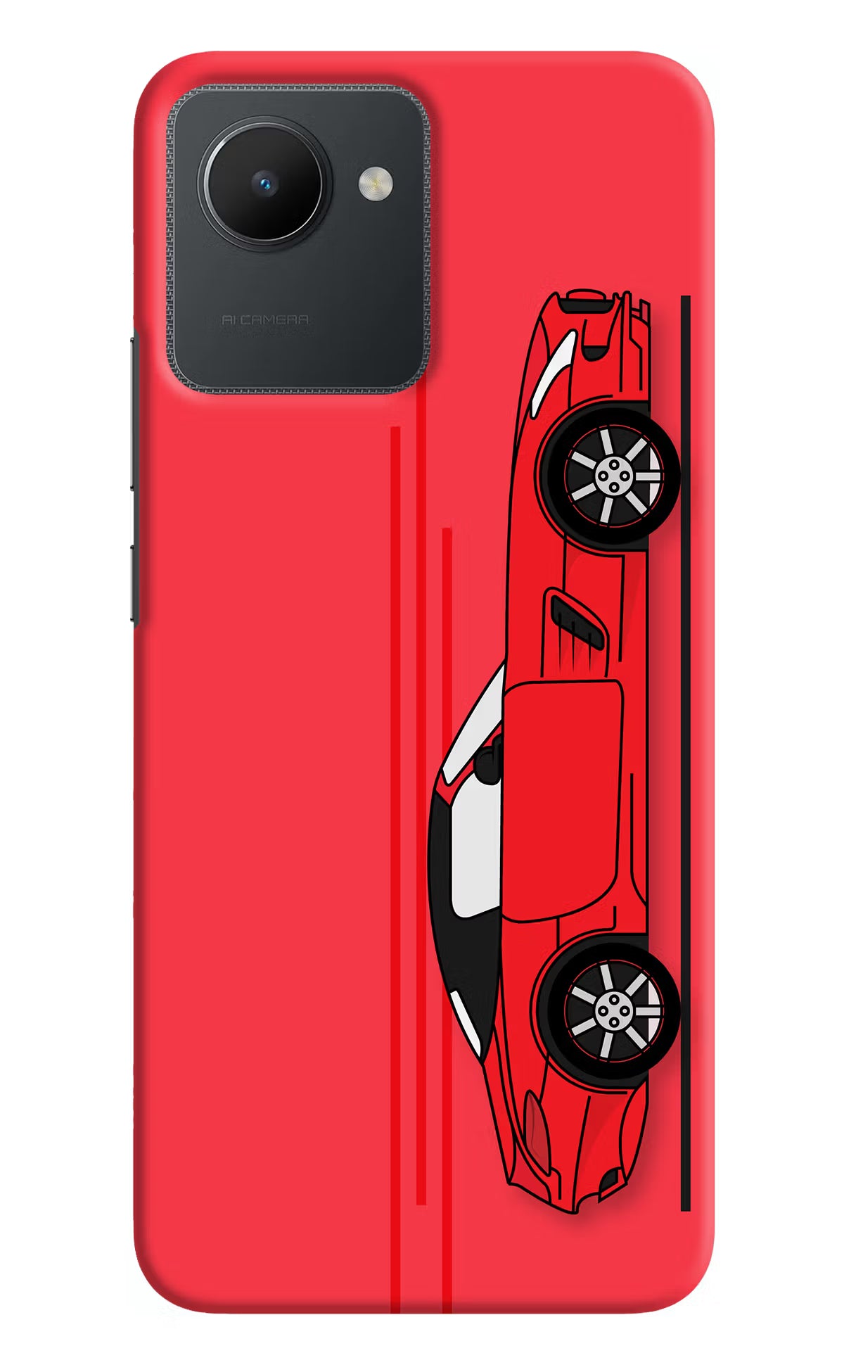Red Velocity Realme C30 Hard Case Back Cover by Casekaro