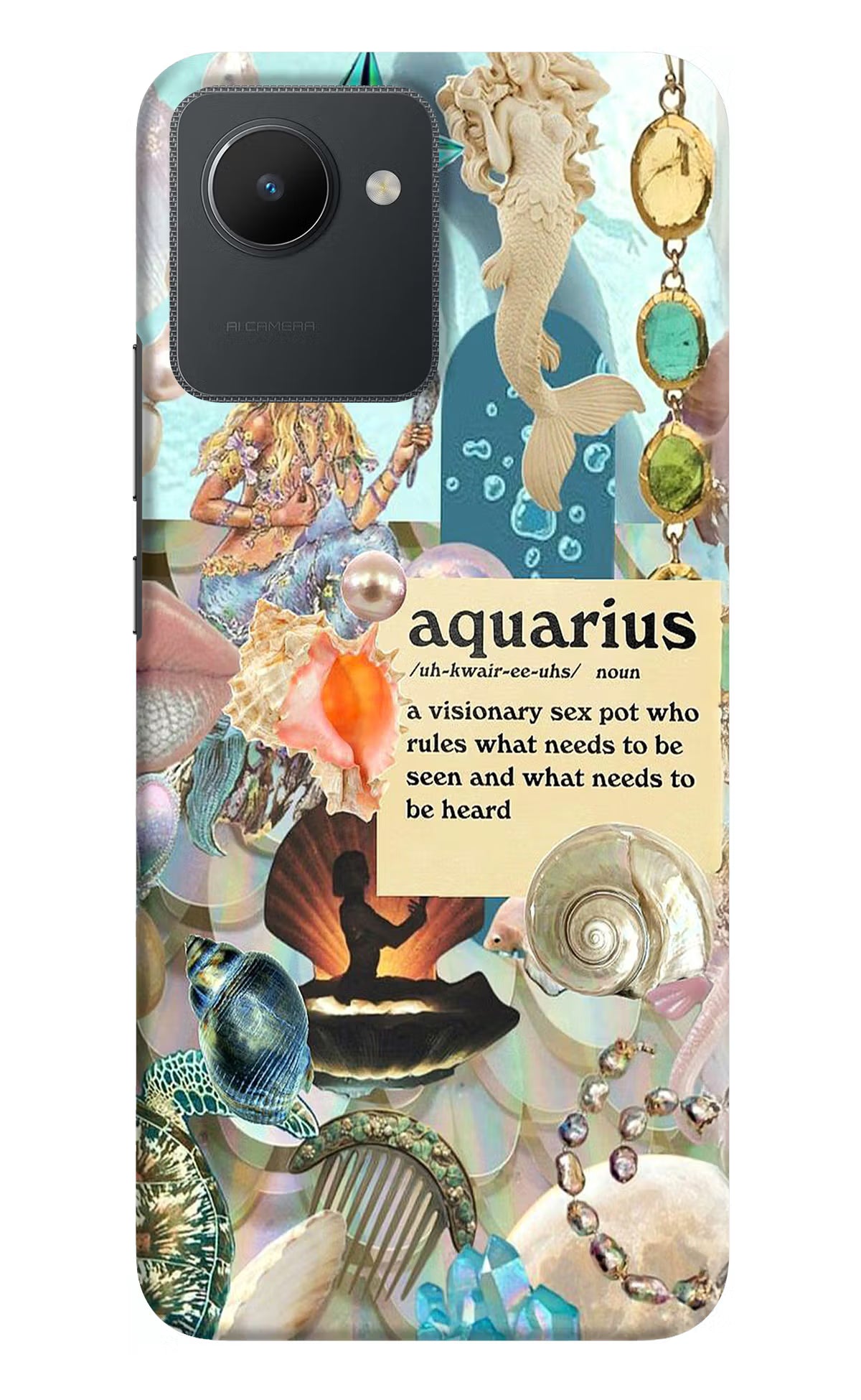 Aquarius Zodiac Realme C30 Hard Case Back Cover by Casekaro