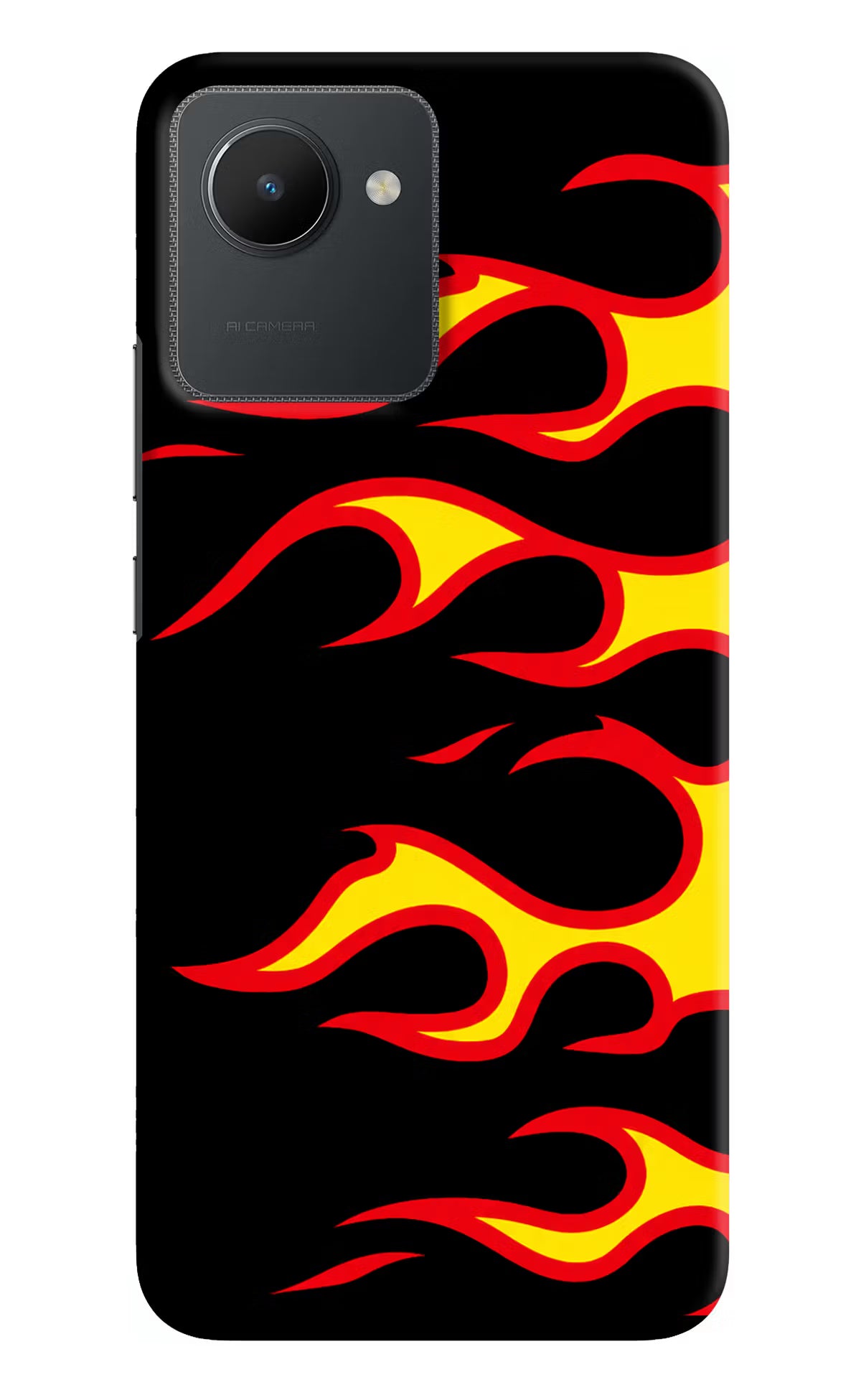 Side Sweep Flames Realme C30 Hard Case Back Cover by Casekaro
